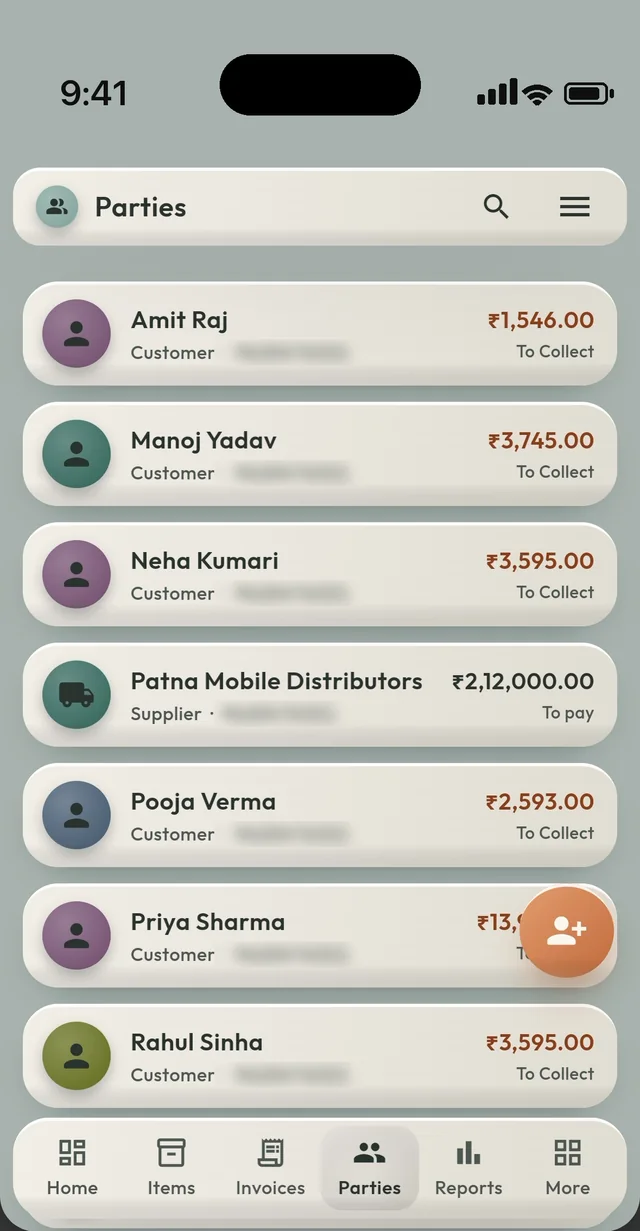 Parties — who owes how much